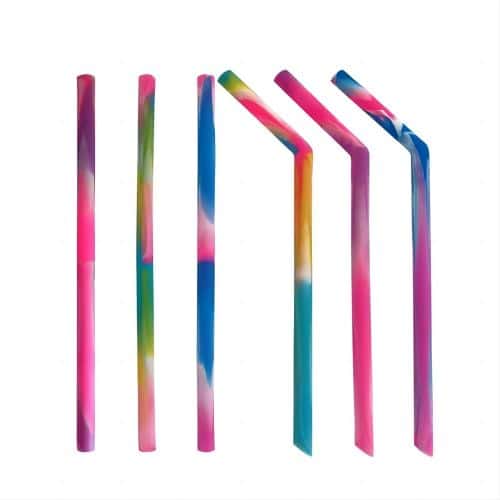 Tie dye silicone straws